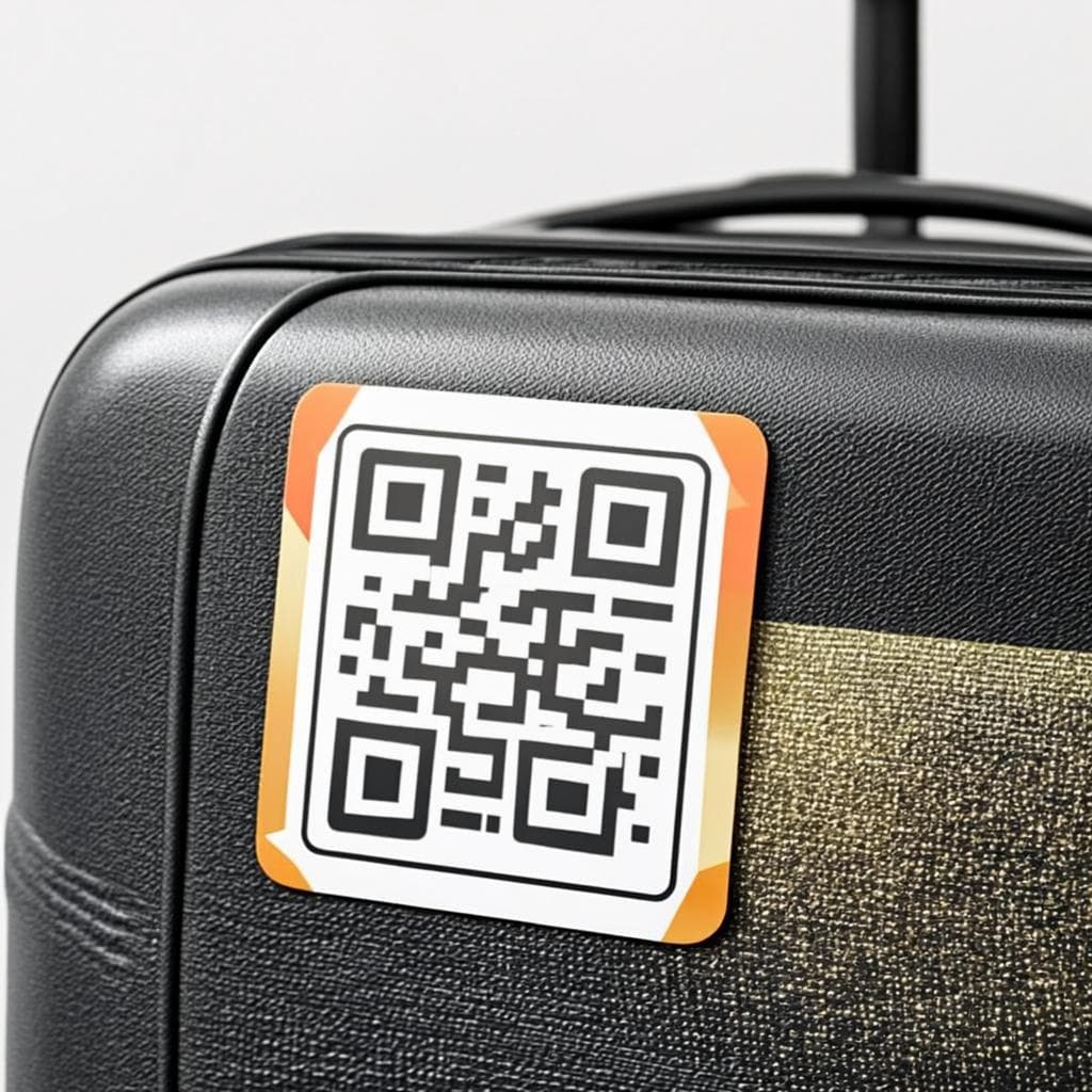 QR Code QRBag apposé sur un bagage